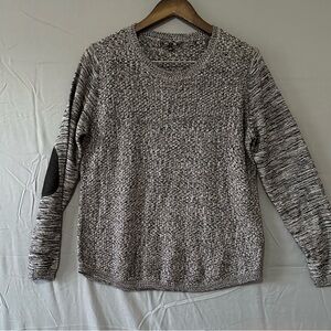 Lety & Me Stitch Fix Ariana Elbow Patch Gray Black Knit Sweater